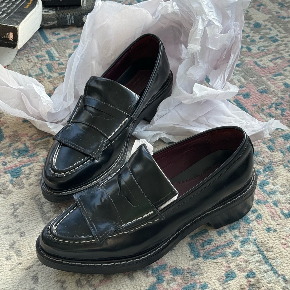 Rag & Bone Chunky Black Penny Loafers